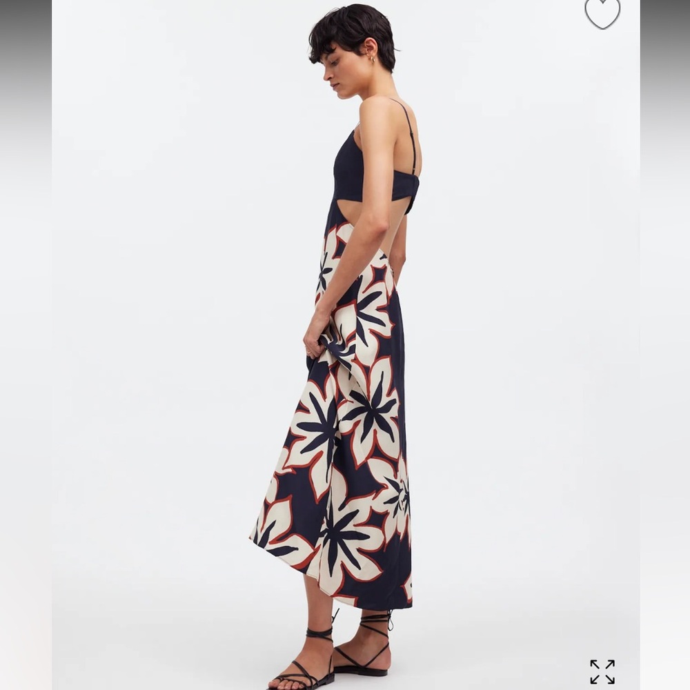 NWT Madewell Women’s Open-Back Maxi Dress in Silk Floral Size 0 - Picture 3 of 10